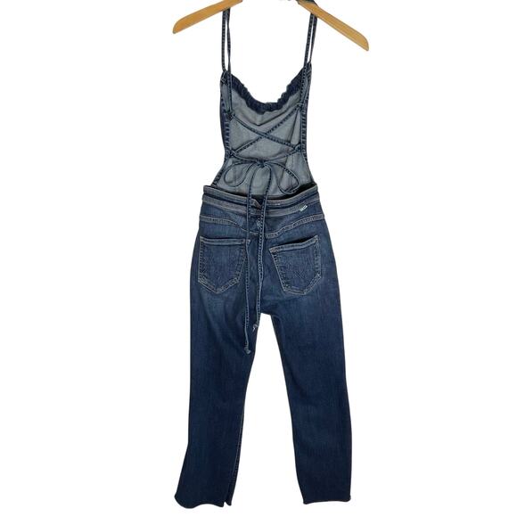MOTHER Tie Back Hustler Ankle Fray Jumpsuit in Pardon My French Wash - Picture 10 of 11